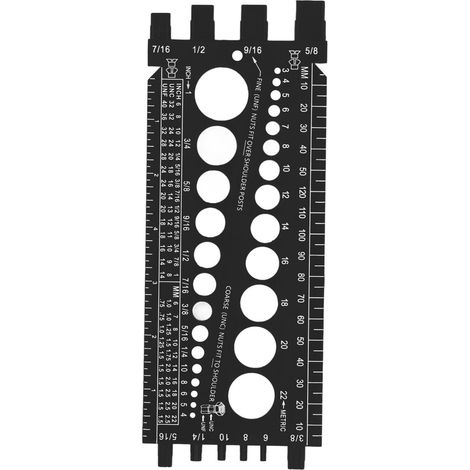 Calibro metrico multifunzione per filettature di dadi e bulloni, identificazione rapida, tester per filettature di dadi e bulloni, adatto all'uso in officina (1/4)