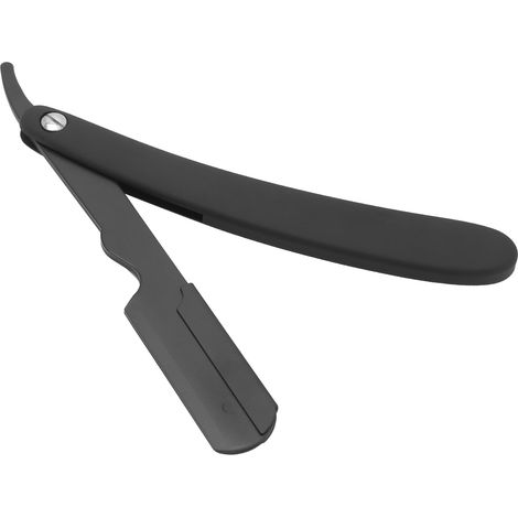 Rasoir droit homme acier inoxydable manuel coiffeur maison sans lame noir coupe nette barbe outil professionnel (1/5)