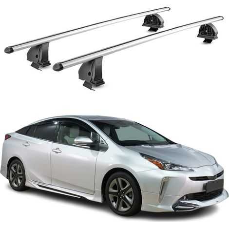 OMAC Barres de toit transversales en aluminium pour Toyota Prius IV XW50 2015-2022 – TÜV / DIN 75302:2019 – Antivol inclus – Charge max 75 kg – 2 barres – Gris (1/5)