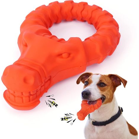 Jouets couineurs pour chiens presque indestructibles Jouets verts robustes Grand chien moyen Jouets à mâcher agressifs Jouets bâton Jouets pour chiens en forme de tête de taureau en caoutchouc naturel (1/5)