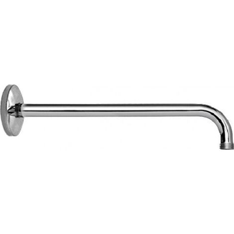 Bras de douche robuste 35 cm, laiton chromé, complet (1/4)