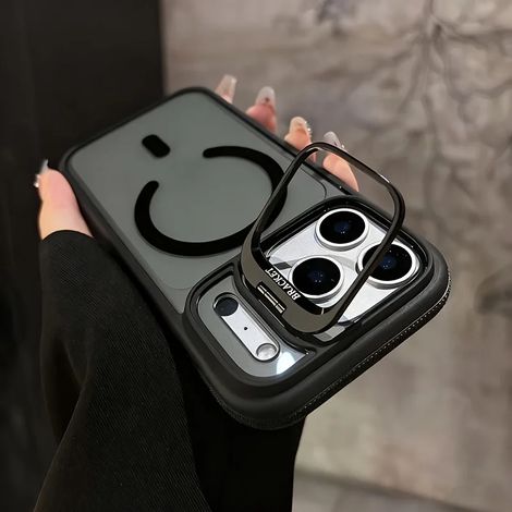 Étui de protection avec support de charge sans fil magnétique MagSafe pour iPhone 15 noir (1/5)