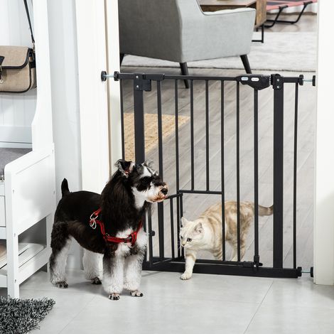 Barrière extensible pour chien avec fixation par pression et fermeture automatique, 68 x 76,2 cm, noire (1/5)