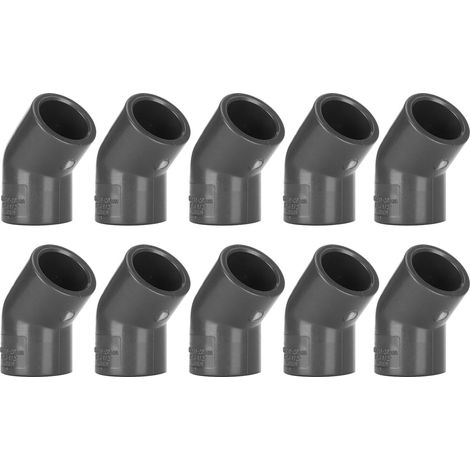 Lot de 10 coudes en PVC à 125° pour tuyaux d'aquarium, raccords pour tubes d'aquarium, connecteurs de tuyaux d'eau, 125°, 10 pièces/lot, 25 mm/1 pouce (1/5)