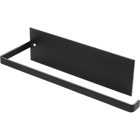 Porte-rouleau adhésif sans perçage pour papier toilette, support mural noir auto-agrippant, installation facile en 10 secondes, convient aux carreaux, miroirs et surfaces lisses (1/3)