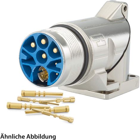 HUMMEL SET inkl. Kontakte M23 Hybrid Gerätesteckverbinder, Crimpeinsatz gewinkelt Polzahl 3+4+4+PE, Stift Vorderwand - 1 Stück