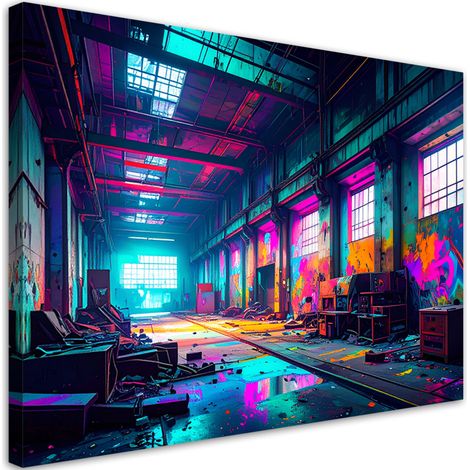 Wandbild Verlassene alte Fabrik 90x60 cm (1/5)