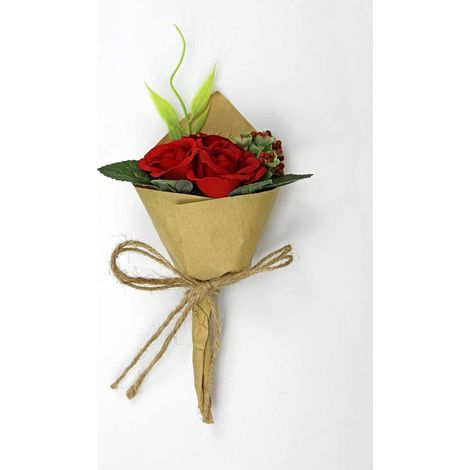 Linea Due Elle Cono Carta Bouquet con Rose Rosse
