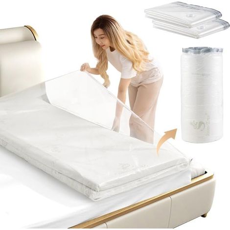 Sac de rangement sous vide adapté aux matelas et aux vêtements, 220 x 100 cm, sac de matelas hermétique (lot de 2)-AquaForge