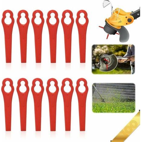 [NEVER USED] Replacement Plastic Blades,100 Pieces Plastic Cutting Blades Plastic Mower Blade Plastic Knife Brush Cutter,for Garden and Lawn Edger， (1/4)