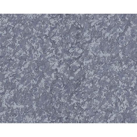 Carta da parati a tinta unita EDEM 9076-27 Carta da parati tnt goffrata con aspetto stucco ed effetto metallico grigio blu-colomba grigio-bluastro 10,65 m2