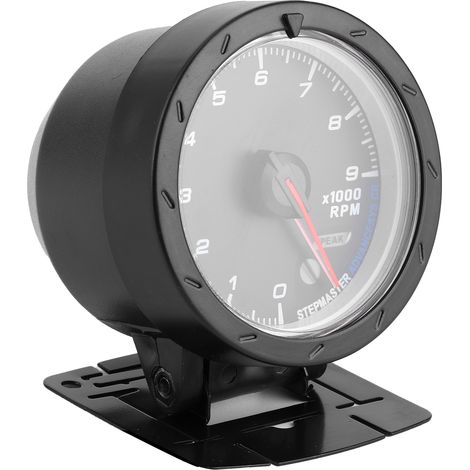 Drehzahlmesser (0–9000 U/min), Zeiger, weiße/rote LED-Anzeigen, 65 mm Durchmesser, 12 V, für Kfz-Armaturenbretter (1/5)