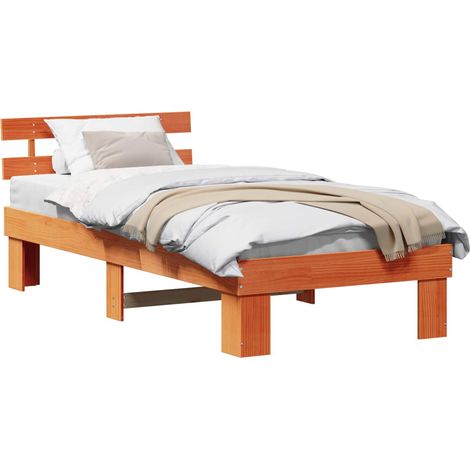 Maison Exclusive - Estructura de cama con cabecera Marrón cera 90 (1/5)