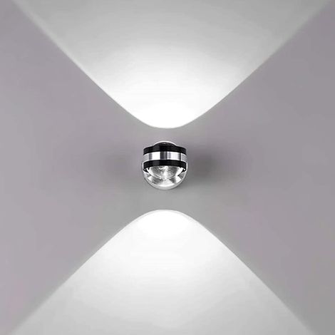LED-Wandleuchte im Up-and-Down-Design für den Innenbereich, kleine dekorative LED-Wandlampe, 6 W, Aluminium-Strahler, Wandlampe für Schlafzimmer, Treppenhaus, Weg (kaltweiß)