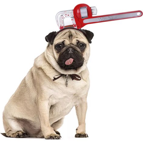 1 serre-tête clé à molette, design ensanglanté, pour chien et chat, Halloween Noël anniversaire (1/5)