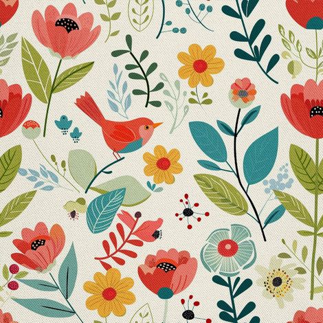 Tela decorativa para exteriores Oxford - Motivo primaveral I DX7648 (1/5)