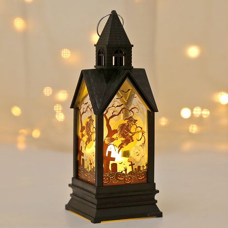 Lanternes décoratives d'Halloween : lanternes citrouilles, bougies LED, bougies scintillantes sans flamme, décorations de jardin d'Halloween (1/5)