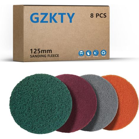 Schleifvlies 125mm Klett 8 Stück für Rundschleifer & Exzenterschleifer (1/5)