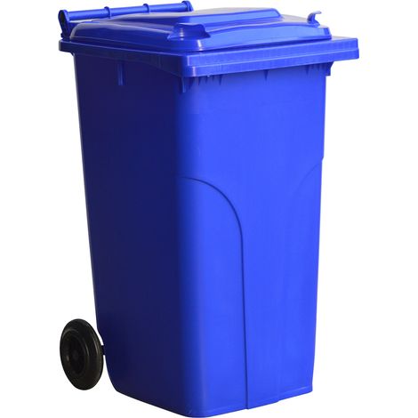 Contenedor de basura azul 240 litros con 2 ruedas