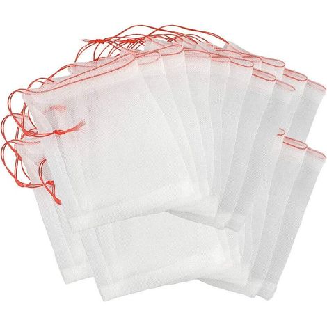 Lot de 50 sacs de protection anti-insectes en maille nylon avec cordon de serrage pour jardin, verger, plantes, fruits, 1525cm-thsinde A (1/5)
