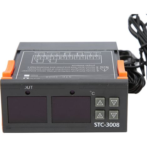 STC-3008 Régulateur de thermostat numérique à double affichage et double sonde NTC 12V DC (1/5)