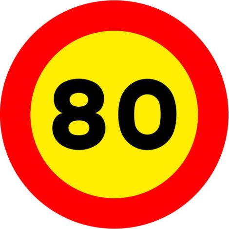 Señal reflectante para obra velocidad máxima 80 SEKURECO 90 cm (1/3)