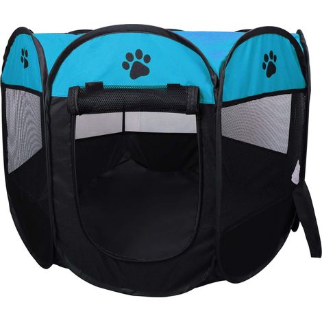 Tente Pliable pour Animaux de Compagnie 8 pièces Maille Maison Portable Pliable Cage de Course pour Chiots Clôtures de Jeux pour Chiens Chiens Chats Lapins Chenil (91cm  58cm) (1/5)
