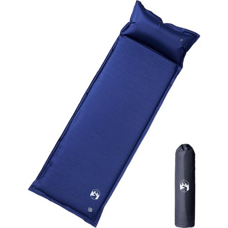 Selbstaufblasende Isomatte mit Kissen Marineblau