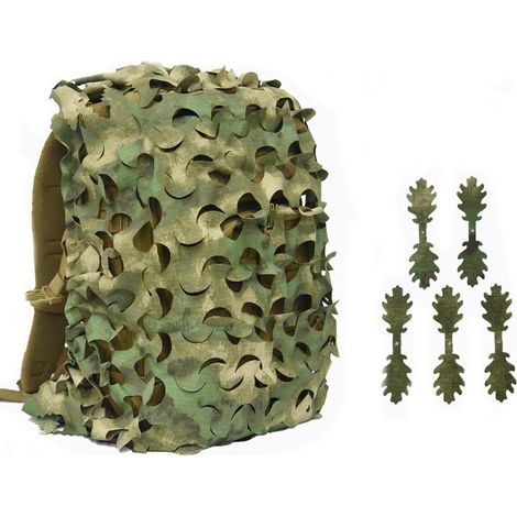 CCYKXA 60-Liter-Rucksackhülle aus Tarnnetzgewebe, atmungsaktiv und wasserdicht, für taktische Rucksäcke, Jagd und Schießsport (1/5)