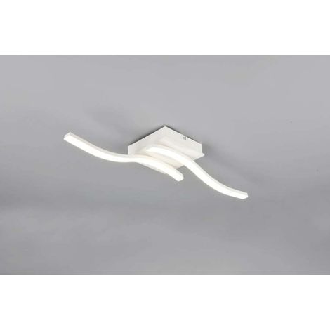 Plafoniera LED Plafoniera 2 Bacchette Ondulate 56 cm Bianco Moderno