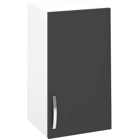 Pegane – Meuble haut de cuisine 1 porte gris – Dimensions 70x40x33 cm – Panneaux de particules haute densité – Charnières métalliques 26 mm (1/2)