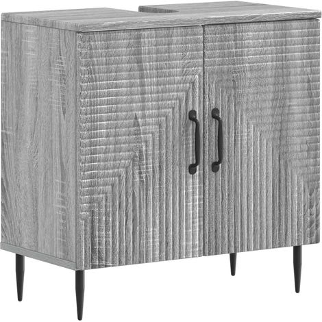 Bathroom Sink Cabinet HAARLEM Grey Sonoma 59.5 x 31.5x 59 cm vidaXL (1/5)