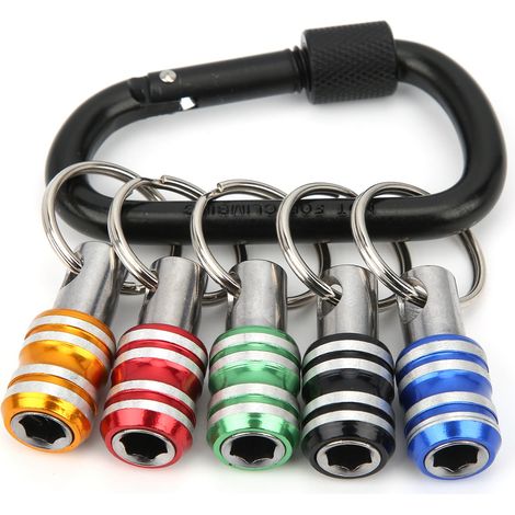 Lot de 5 porte-embouts tournevis en alliage d'aluminium, 3 fentes, 1/4 pouce, dégagement rapide (1/5)