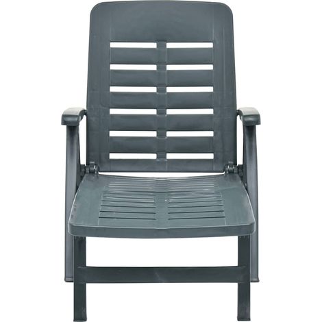 vidaXL Tumbona plegable de plástico verde (1/2)