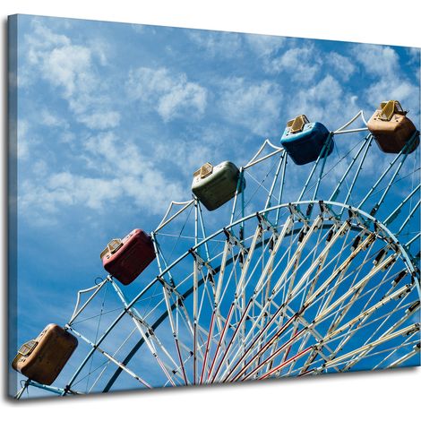 Lienzo impreso con diseño de arquitectura y parque de atracciones, 100x80 cm. (1/4)