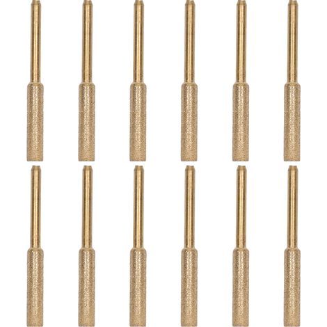 Ortviai Tête de meulage pour chaîne de tronçonneuse – 12 pièces, diamètre de tige 3 mm, diamètre de meule 4,8 mm, abrasif émeri (1/5)
