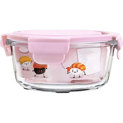 1 Boîte de rangement alimentaire, Bol hermétique en verre et silicone, Pour voyage, camping, pique-nique (1/5)