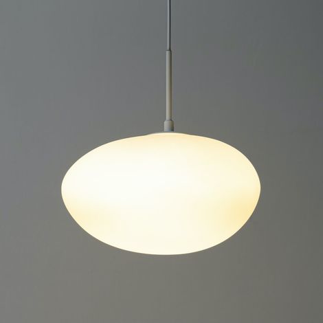 Kosilum – Suspension en verre opalin 33cm – Câble blanc réglable 150cm – Ambiance chaleureuse – Pour espaces modernes (1/5)