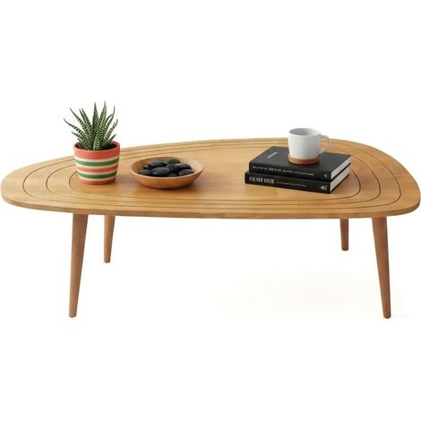 Dmora - Wohnzimmertisch Beid, Niedriger Wohnzimmertisch, Kaffeeregal, Couchtisch für Sofa, 115x50h38 cm, Eiche, mit verstärkter Verpackung