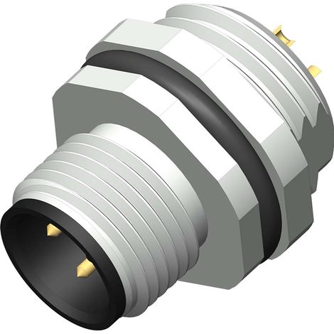 Connecteur cylindrique 4 contacts, Montage panneau ( Prix pour 1 )