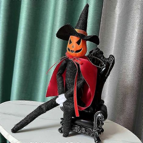 Poupée elfe citrouille d'Halloween, décoration de Noël pour étagère ou maison, cadeau pour enfants, peluche (1/5)
