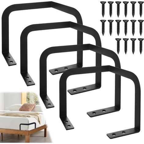 Connecteur de matelas, stabilisateurs de matelas noirs, support de matelas, lot de 4, antidérapant, tapis antidérapant, connecteur de matelas compatible avec différents sommiers. (1/5)