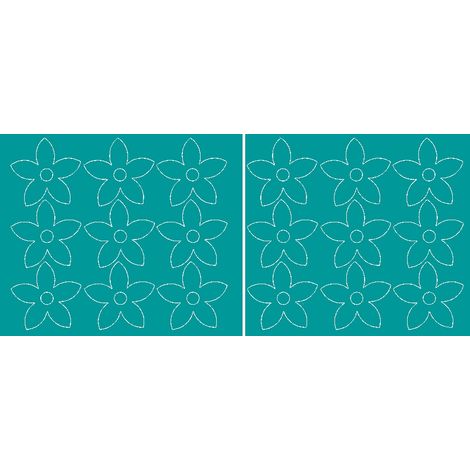 18 stickers muraux fleurs turquoise mat