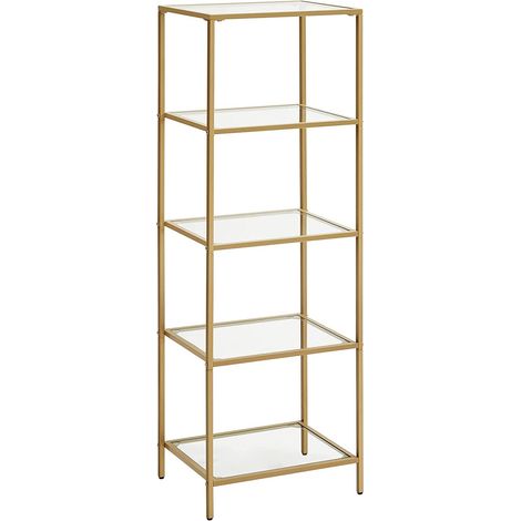 Libreria a colonna moderna in oro e vetro temperato (1/5)