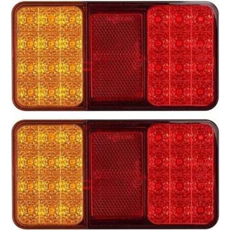 2pcs Feux Arrières LED E-Marqué Clignotant de Position Stationnement avec 2x18 LEDs Feu Position LED Étanche Feux de Frein Arrière 12V Universel pour Remorque Véhicule Caravan Camion Tracteur (1/4)