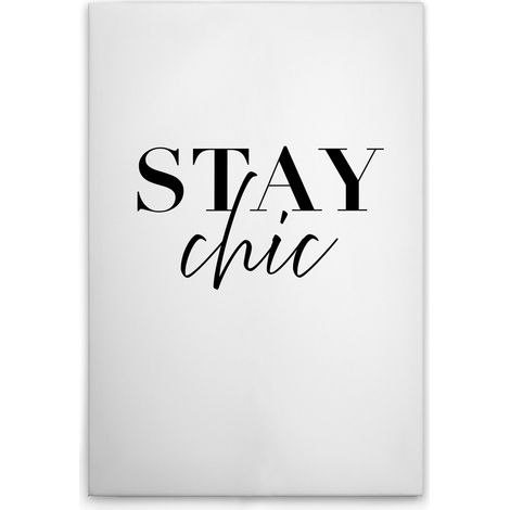Leinwandbild "Stay Chic" M1-No.52019 - Kunstdruck auf Leinwand in Weiß Schwarz - Wandbild 30 x 45 cm