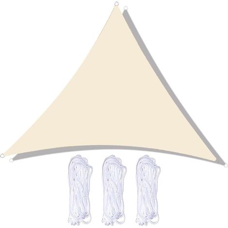 Wasserdichtes und UV-beständiges dreieckiges Sonnensegel für Terrasse, Garten und Rasen, 2 x 2 x 2 m, cremeweiß (1/5)