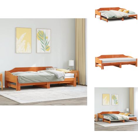 Lit de jour et lit gigogne sans matelas 90x190 cm bois massif - Lit De Jour Avec Lit Gigogne - Lits De Jour Avec Lits Gigognes - Canapé-lit - Lit De Jour (1/5)