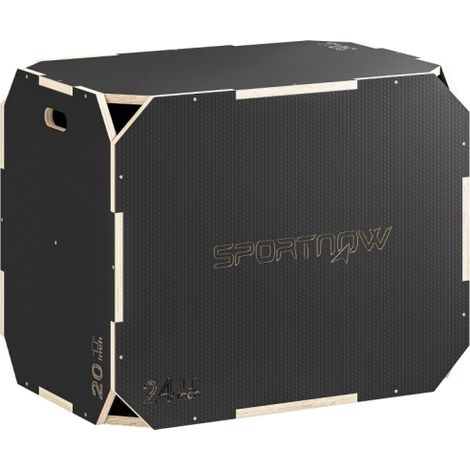Box per saltare 3 in 1 con maniglia di apertura, adatto per il fitness a casa e per allenamenti all'aperto, tre altezze di salto, in legno, nero, spedito direttamente dal sito. (1/5)