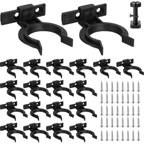 20 Black Skirting Board Clips 32-42 mm for Kitchen and Furniture (1/5)